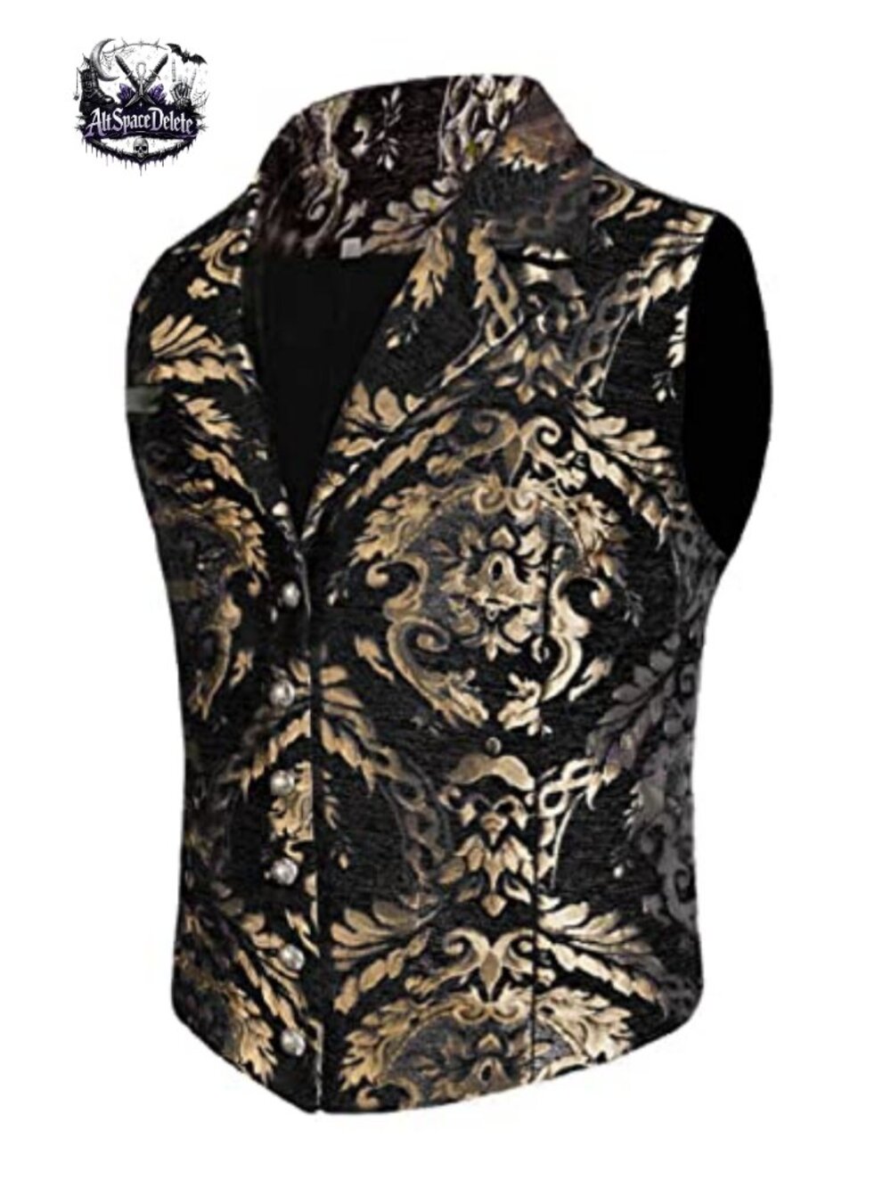 Mens Steampunk Victorian Vest Jacquard Brocade Goth Corset Waistcoat